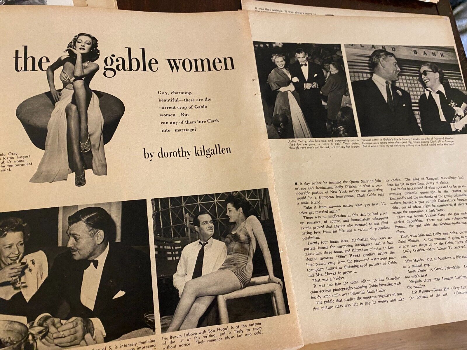 Clark Gable, Four Page Vintage Clipping