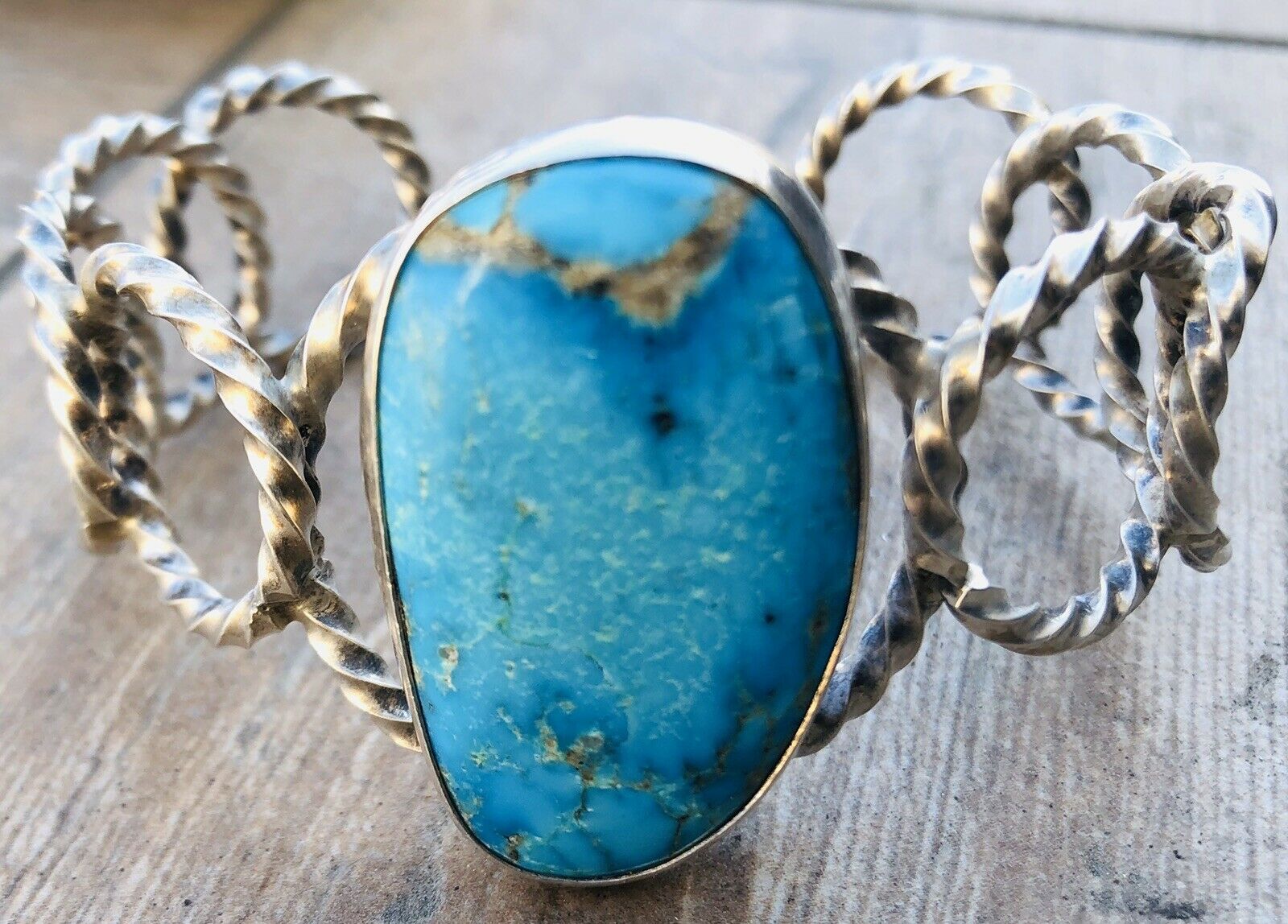 Old Sterling Silver, Royston Turquoise Bracelet