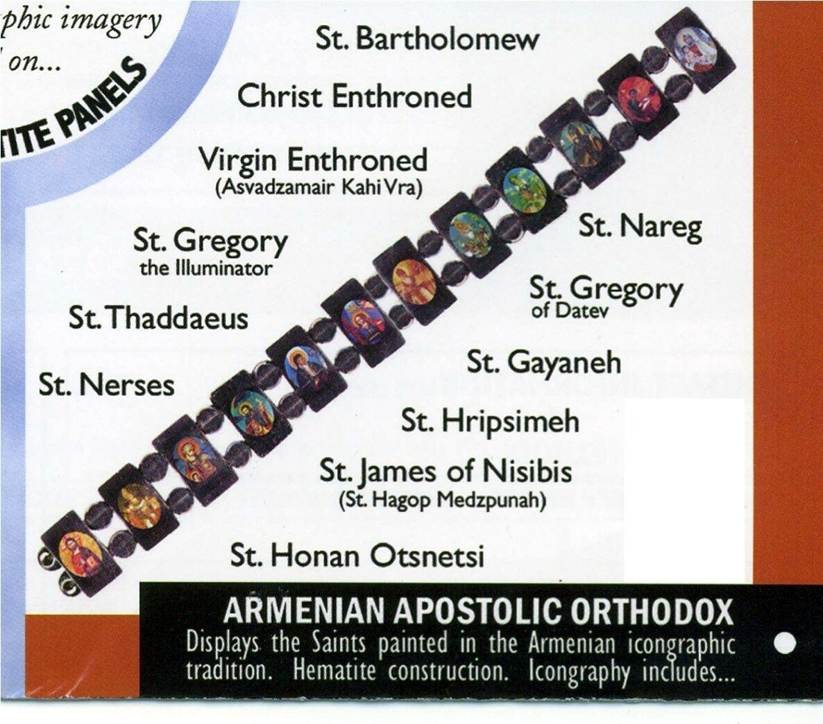 Armenian Saints Hemetite Bracelet Sts Gregory, Gayaneh, Hripsimeh Etc Fast Ship