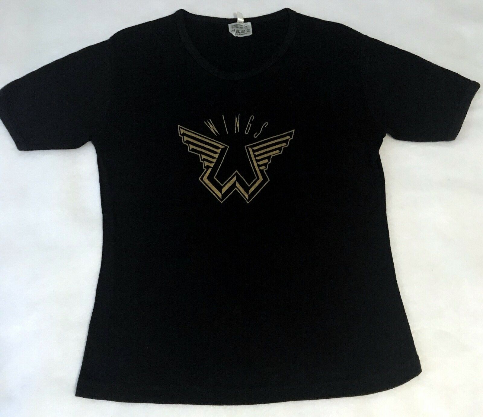 Vintage Paul McCartney & Wings 70s Fan Club Ladies Shirt - Black