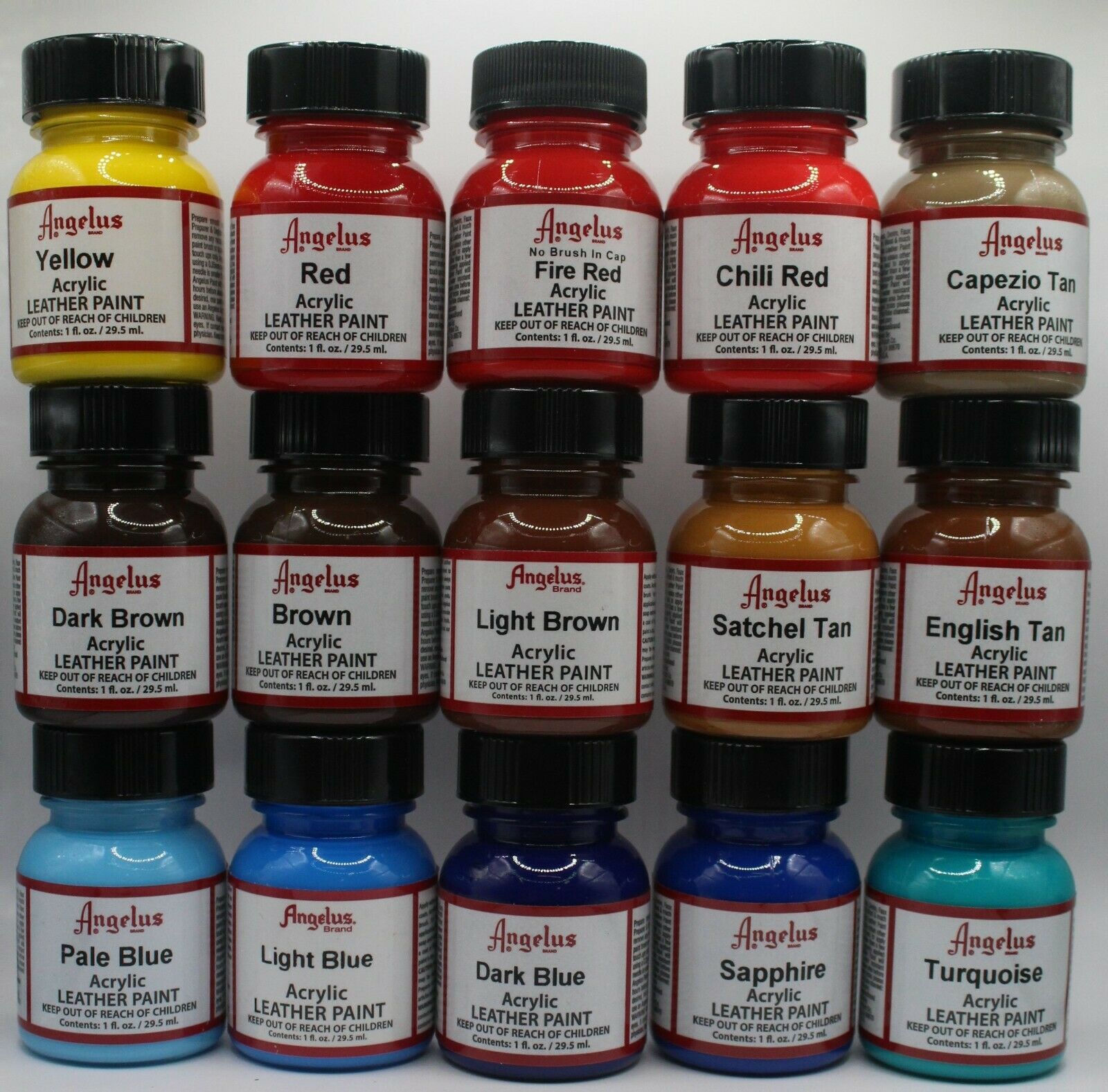 Angelus Acrylic Leather Paint Waterproof Sneaker Paint 1oz - 49 Colors Available