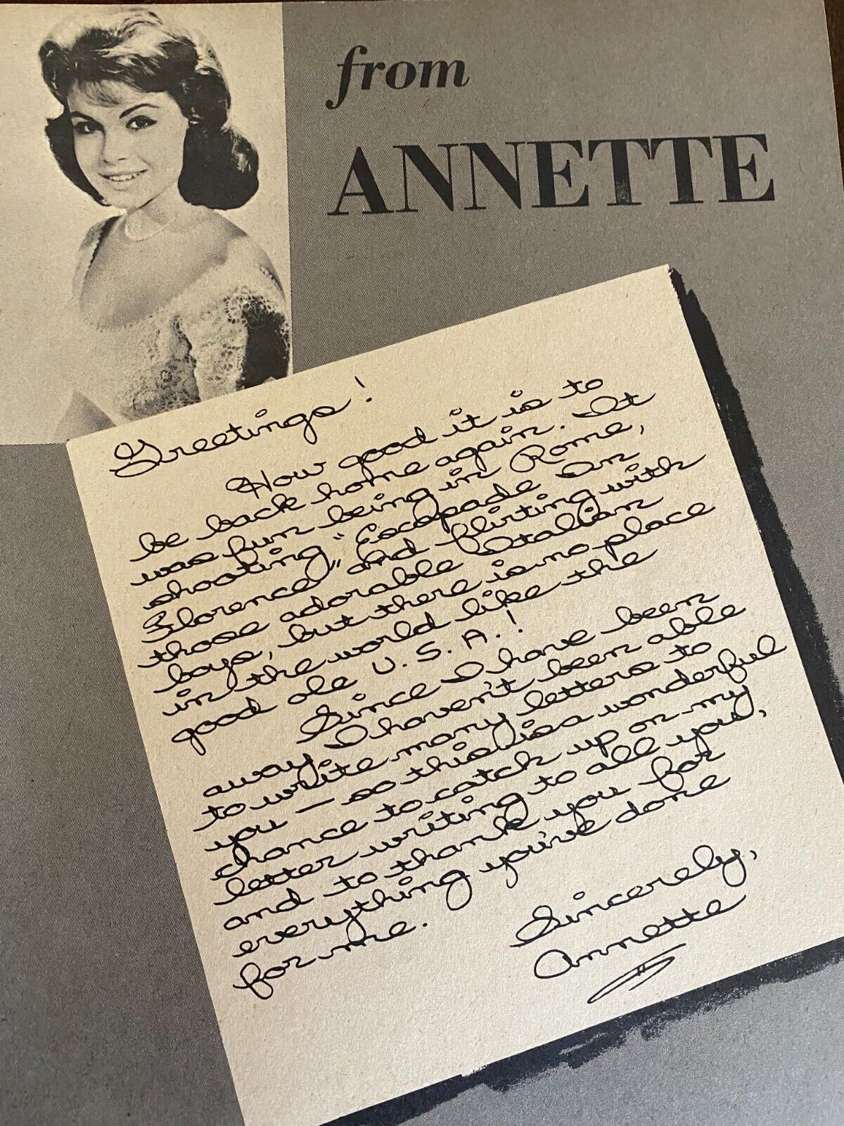 Annette Funicello, Full Page Vintage Clipping