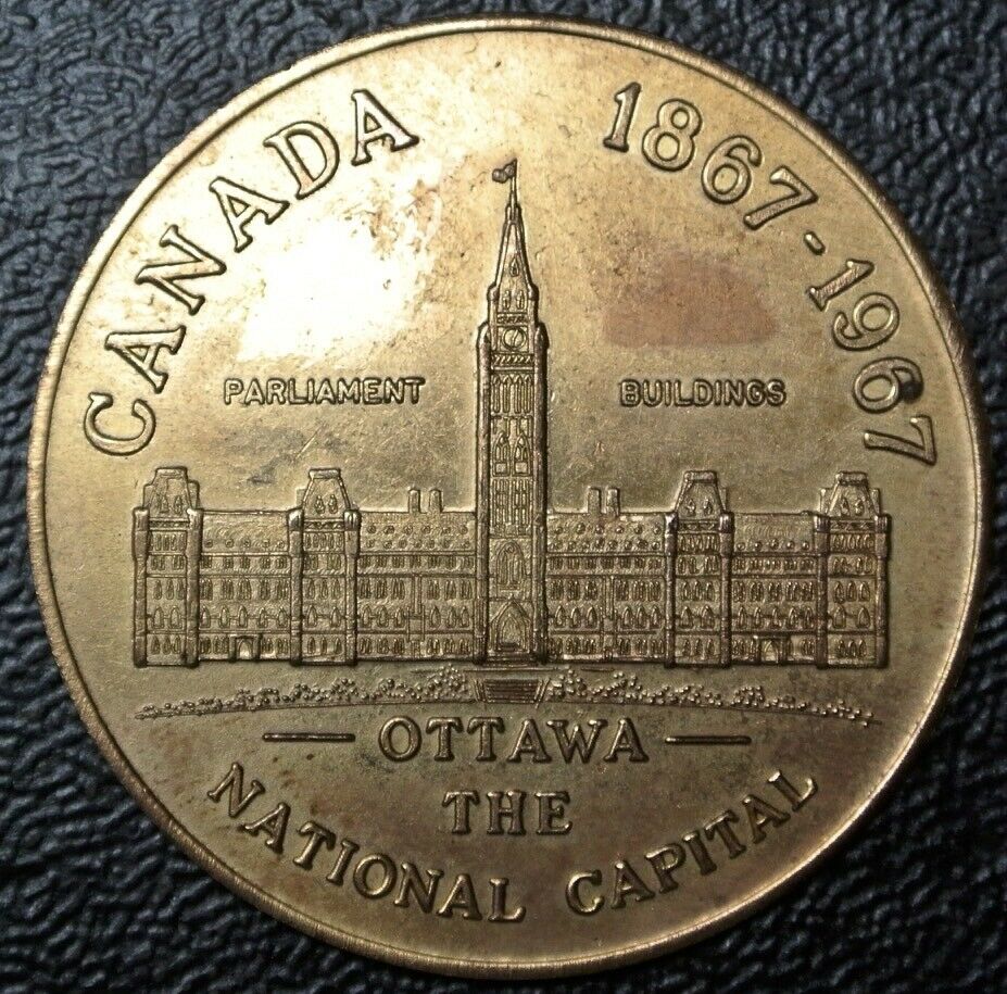 1967 CANADA - OTTAWA THE NATIONAL CAPITAL Centennial Souvenir Dollar - Nice