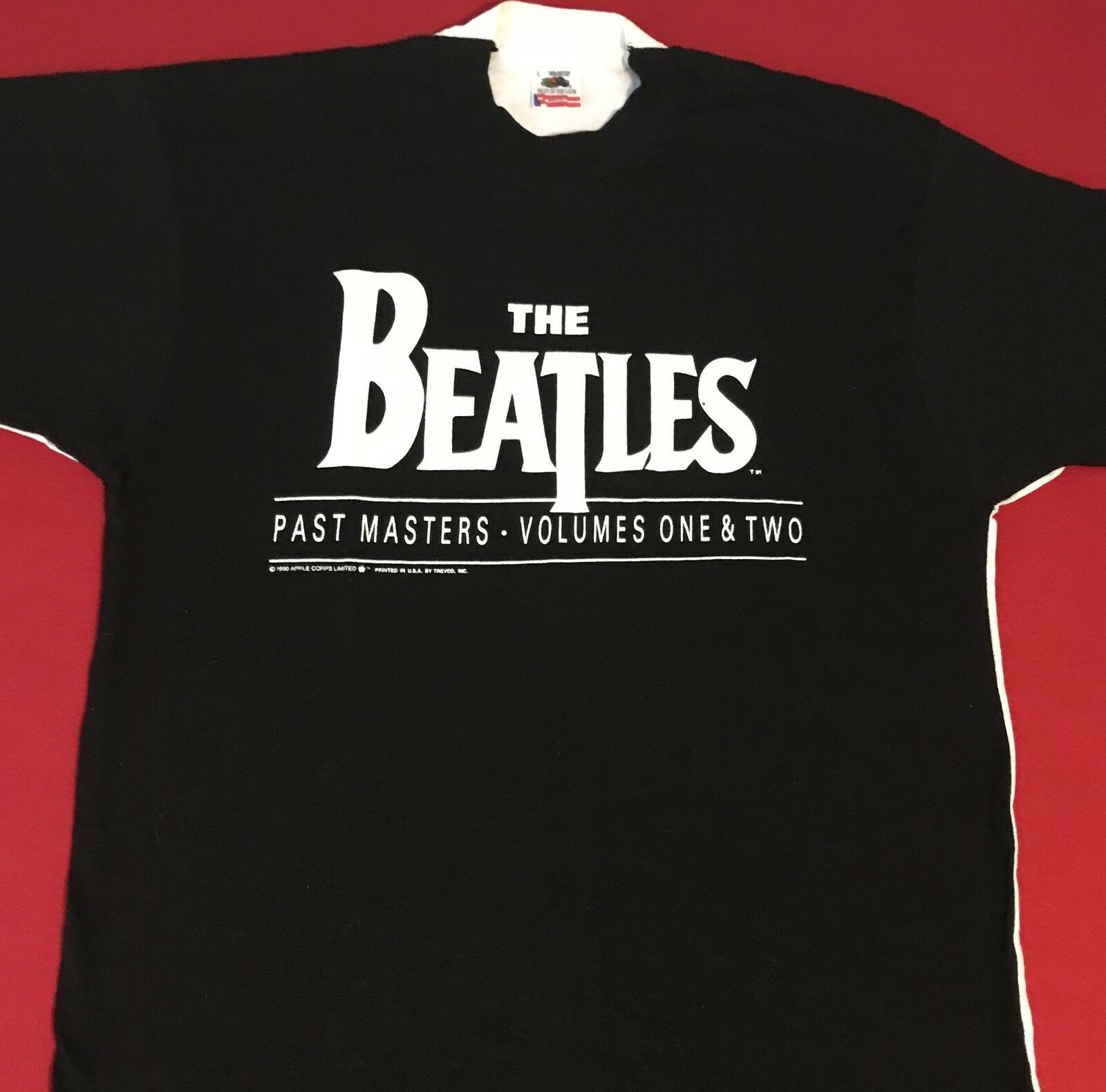 Vintage BEATLES Past Masters 1990 Black and White T - SHIRT LG