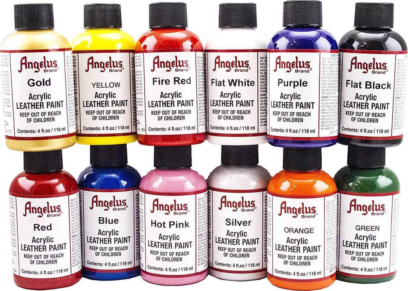 Angelus Acrylic Leather Paint / Dye 4 Oz Bottle New For Shoes Bags Boots